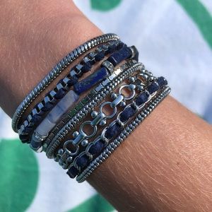 Blue stone & silver bracelet